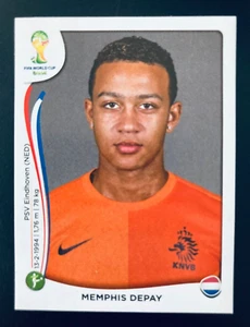 2014 Panini World Cup Brazil # 141 Memphis Depay Netherlands rookie sticker RC - Picture 1 of 1