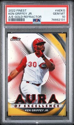 2022 Topps Finest Aura of Excellence Gold #AE-KG Ken Griffey Jr /50 PSA 10 POP 2 - Image 1 of 2