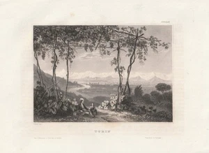 c1850 Turin Torino Piemont Italien Italia Vedute Stahlstich-Ansicht nach Reiss - Imagen 1 de 1