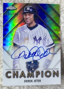 2025 Topps Chrome Derek Jeter #/100 World Series Champion Auto Yankees HOF 🔥 - Picture 1 of 8