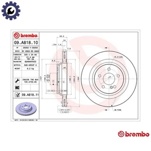 2x BRAKE DISC 09.A818.11 FOR MERCEDES-BENZ M 272.946 3.0L M272.975/965 3.5L 6cyl - Picture 1 of 10