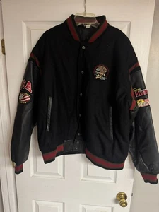 Vintage North American Hunting Club Varsity Jacket Wool/Polyester/ Leather - Picture 1 of 8