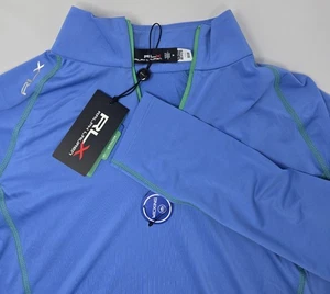 RLX Ralph Lauren Pullover Womens M Golf Quarter Zip Long Sleeve Wicking Blue - Picture 1 of 9