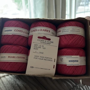 Coats & Clark 1 Dutzend Kunst: C 19 Farbe 122, Perlen Baumwolle je 50 Yards Größe 5 - Bild 1 von 3