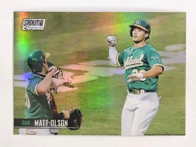 2021 Stadium Club Chrome Matt Olson #69 Refractor Oakland Athletics - Image 1 of 2