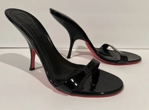 Alexander McQueen Black/Pink Leather Inverted Heel Slides Mules Euro 38.5 US 8 - Picture 1 of 17