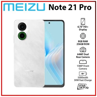 (New) MEIZU Note 21 Pro 8GB+256GB WHITE Dual SIM Unlocked Android Mobile Phone - Bild 1 von 4