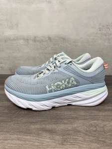 Hoka Bondi 7 Running Shoes Womens 6.5 One One Blue White Athletic Sneakers - Picture 1 of 13