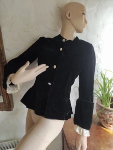 Old Theatrical Black velvet Ladies  Jacket 34inch Chest - Picture 1 of 7