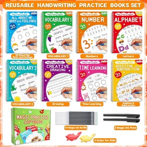 Confezione da 8 grandi copybook pratica scanalati magici con penne inchiostro scomparso matita - Foto 1 di 7