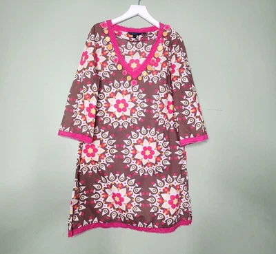 VIntage Boden Tunic Shift Dress Retro Floral Multicolor Boho Hippie Artsy 10 - Image 1 of 4