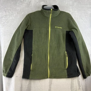 Columbia Steens giacca pile montagna uomo grande verde nero full zip - Foto 1 di 12