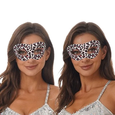 Womens Leopard Print Half Face Mask Sexy Eyes Masks Comfortable 1Pcs Dress Up - Image 1 of 3