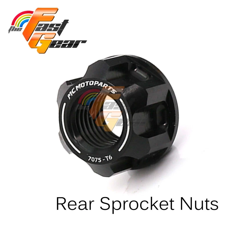 Porca de roda dentada de alumínio preta traseira para Kawasaki ZRX1200 S/R 01-08 07 06 05 04 03 - Imagem 1 de 4