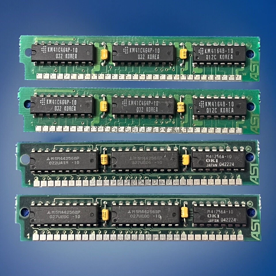 4x 1MB 30-pin RAM SIMM Memory 4MB Total 202338-001 And 202280-002 C Oki 386 - Image 1 of 4