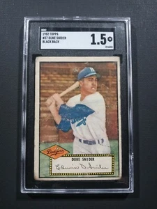 1952 Topps Duke Snider Black Back Brooklyn Dodgers #37💥🎇⚾ SGC 1.5 - Bild 1 von 2