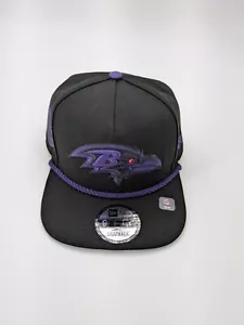 New Era Baltimore Ravens 9Fifty Hat Cap Snapback Black Purple Captain - Picture 1 of 8