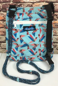 Kavu Rope Sling Shoulder Or Crossbody Bag - Red, White & Blue Bird Design - Picture 1 of 9