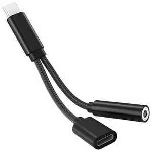 Adaptateur USB C Mâle vers Prise Mini Jack + Charge Femelle Son Stéréo...
