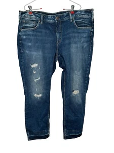 Jeans donna argento jeans Sam effetto invecchiato baffi skinny alla caviglia blu grande - Foto 1 di 11