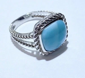 R-W229 Dominican Republic Natural Caribbean Larimar Sterling Silver Ring - Picture 1 of 4