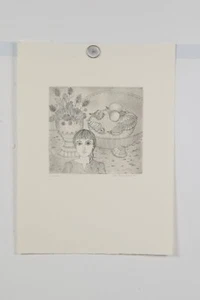 Lotte ROSENBUSCH - Radierung - 1979 Mädchen Abstrakt - limitiert 171/850 signier - Picture 1 of 8