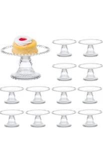 35 Pcs Mini Cake Plate Stand, Plastic Single Cupcake Holder Serving Plate, Clear - Picture 1 of 11