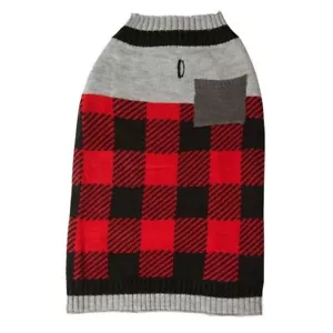 Vibrant Life Dog or Cat Buffalo Check Holiday Sweater w/ Pocket Size XXS 3-7Lbs - Picture 1 of 2