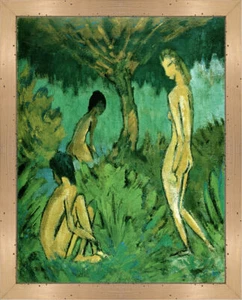 Drei Akte unter dem Baum um 1913 Expressionismus Otto Mueller A2 Natur 16 - Bild 1 von 1