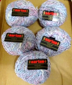 Lot of FIVE AARLAN VOGUE 88% Wool Light Purple Pink Multi Color Yarn C5247 P21 - Picture 1 of 4