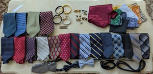 Herrenbekleidung Accessoires Paket Isaia Brooks Brothers Krawatten Einstecktücher Manschettenknöpfe - Bild 1 von 20