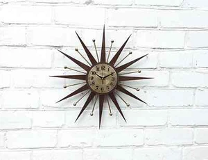 22"George Nelson Wall Clock Sunburst Gold Or Antique Gold Vintage Modern 1970s - Picture 1 of 12