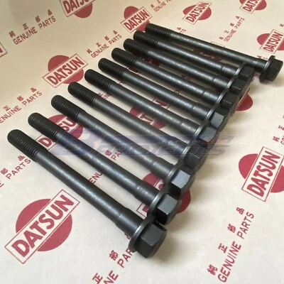 DATSUN 1200 Cylinder Head Bolt 10pcs Genuine (Fits NISSAN B110 B310 A12 A14 A15) - Image 1 of 4