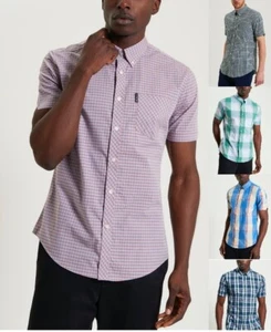 Ben Sherman Mens Check Shirt Short Sleeve Gingham Casual Signature Smart Shirt - Picture 1 of 36