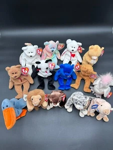 Paket 14 Vintage Beanie Babys Halo Valentino Curly Peace Fortune & mehr - Bild 1 von 15