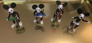 Vintage Miniature Hand Blown Glass Figurines Mickey Mouse - Set of 4 ~2”~ - Picture 1 of 5