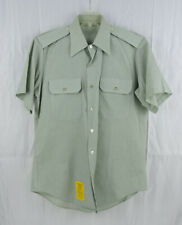 Vintage 81 US Army Shirt AG 415 Dress Green SS Sz 15.5 Mans Cotton Polyester USA