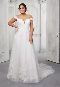 Vestido de novia Mori Lee 3326 Carol talla 26 GENUINO marfil/marfil - Imagen 1 de 5