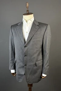 Men BURBERRY LONDON Gray Wool Three Button Blazer Sport Coat Jacket Size 26 - Picture 1 of 12