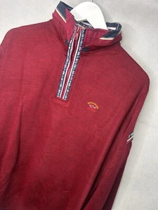 Paul & Shark Jumper Mens XL Burgundy1/4 Zip Knit Pullover Sailing Nautical - Picture 1 of 9