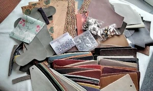 Bastelpaket- Leder-Nieten- Lederreste-Ziernieten-Schraubnieten-bunt-Korkstoff - Bild 1 von 16