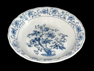 Vintage Nikko Ming Tree Blue Double Phoenix Stamp 9.25” Round Serving Bowl EUC - Picture 1 of 7