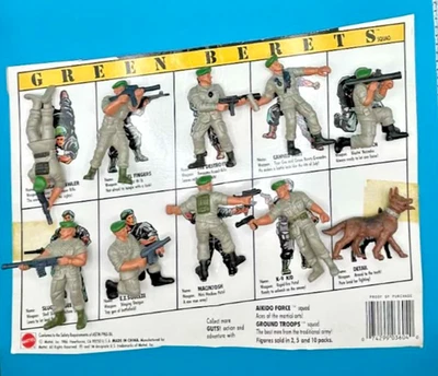 Lote de 10 figuras boina verde Mattel GUTS de colección 1986 incluyendo unidad K9 Foto 1 de 3
