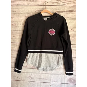 Danskin Now Black and Grey Varsity Hoodie Sz XL - Picture 1 of 10