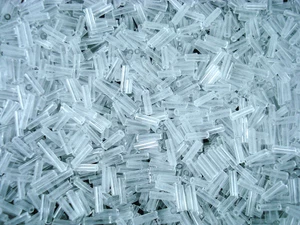 Bugle Beads 6mm Clear 1kg Glass Tube Long Hollow DIY Jewellery - Foto 1 di 1
