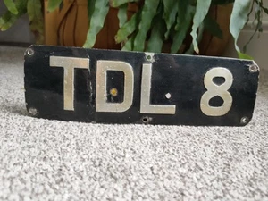 Vintage SCOOTER TDL 8 LICENSE PLATE GREAT BRITAIN ENGLAND ISLE OF WIGHT - Picture 1 of 5