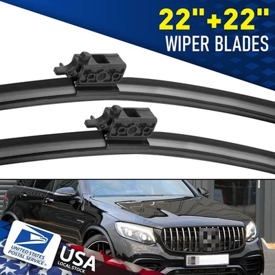 Nuevo limpiaparabrisas negro para todas las estaciones 22"/22" para Mercedes-Benz GLC43 AMG 2017-2019 Foto 1 de 4