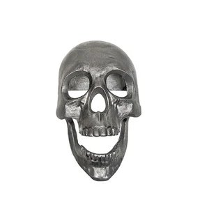 Llamador de puerta de metal plateado con mandíbula de calavera de hierro de alta resistencia para decoración del hogar - Imagen 1 de 5
