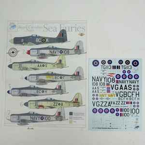 Mike Grant Decalcomanie MG72049 1/72 Royal Canadian Navy Sea Furies FOGLIO DECALCOMANIA - Foto 1 di 5