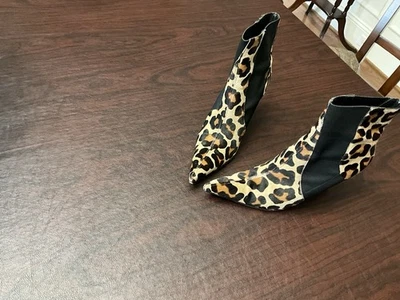 Dolce & Gabbana Mujer Leopardo Becerro Botín Con Puntera Punta Talla 8.5/9 (39) Foto 1 de 4